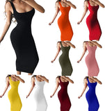 Daily suit OWLPRINCESS 2020 New Women's Sexy Vest Dress Dress Solid Color Women's Dresses